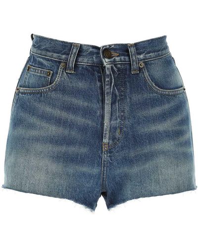 Saint Laurent Shorts Jeans - Blu