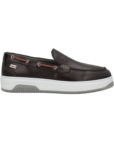 Pollini Dark Loafers Soft Leather - Gray