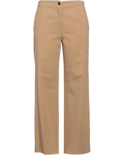 Pomandère Camel Pants Cotton, Wool, Polyester - Natural