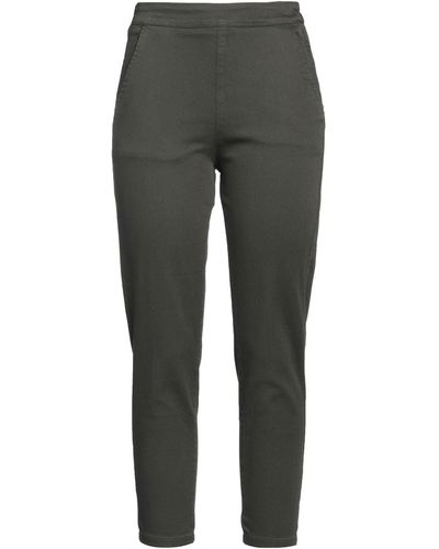 FEDERICA TOSI Military Trousers Cotton, Elastane - Grey