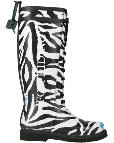 Off-White c/o Virgil Abloh Zebra Print Rain Boots - Black