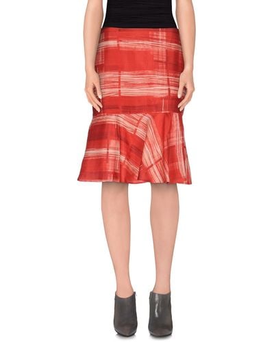 Marella Knee Length Skirt - Red