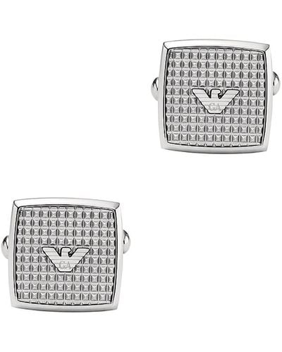 Emporio Armani Cufflinks And Tie Clips - White