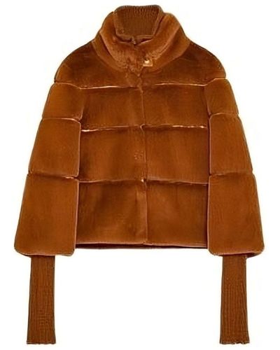 Patrizia Pepe Shearling- & Kunstfell - Braun