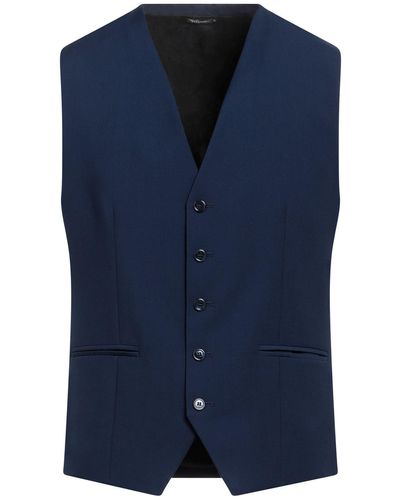 Grey Daniele Alessandrini Tailored Vest - Blue
