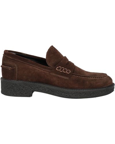 Grey Daniele Alessandrini Daniele Alessandrini Dark Loafers Leather - Brown