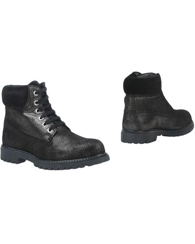 Lumberjack Ankle Boots Soft Leather, Textile Fibers - Black