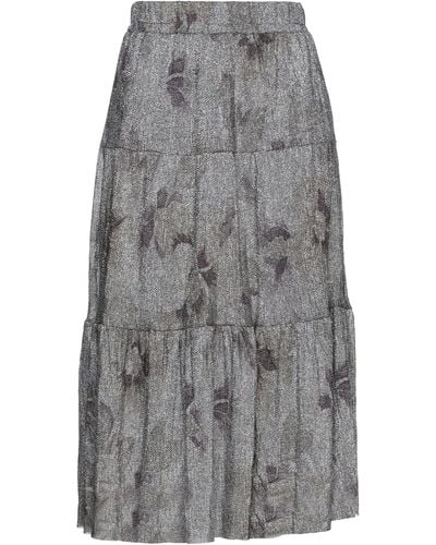 Ba&sh Midi Skirt Polyester, Metallic Fiber - Gray