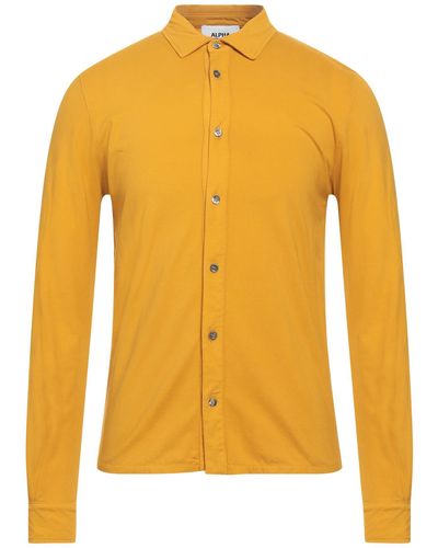 Alpha Studio Mustard Shirt Cotton, Elastane - Yellow