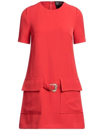 Versace Tomato Mini Dress Polyester, Elastane - Red