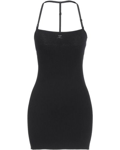 Courreges Mini Dress Viscose, Polyester - Black