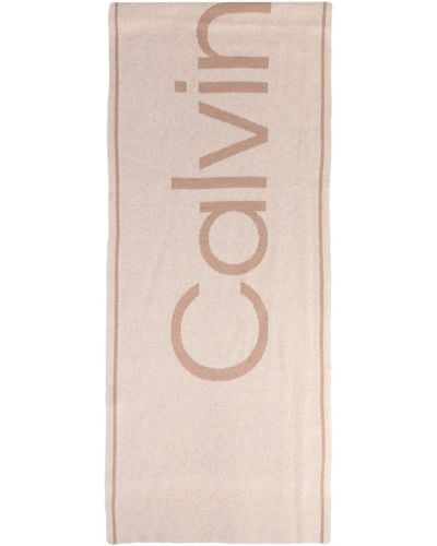 Calvin Klein GEO MINIMAL LOGO SHAWL - Scarf - cafe au lait/pink