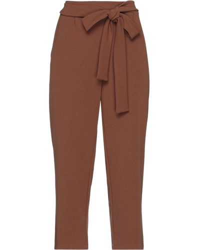 Think! Cropped Pants - Brown