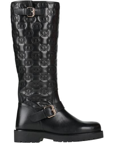 Twin Set Boot Cow Leather - Black