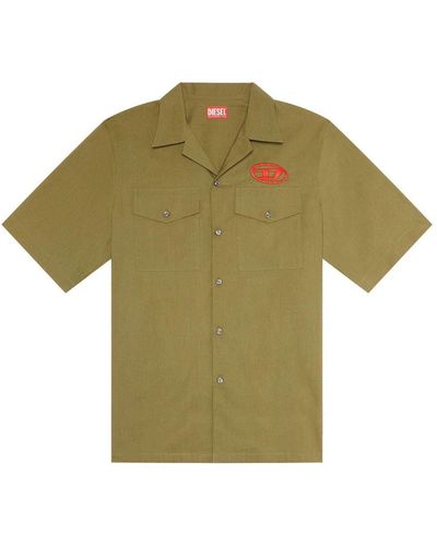 DIESEL Camicia S-Mac-22-B con ricamo - Verde
