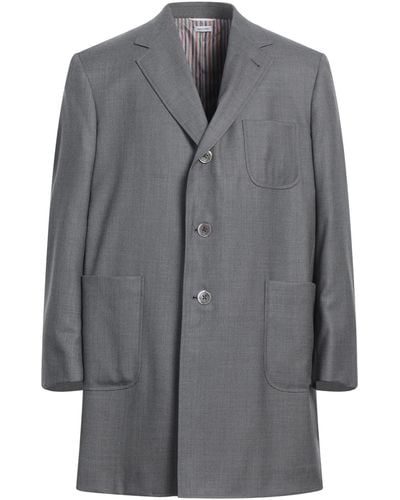 Thom Browne Overcoat & Trench Coat - Grey