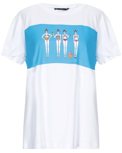 Blue Les Copains T-shirt - Bianco