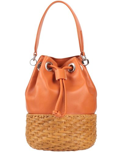 Rodo Rust Handbag Lambskin, Straw - Orange