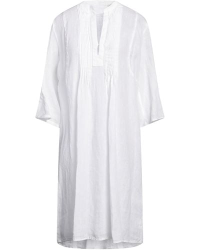 120% Lino Midi Dress - White