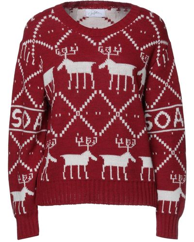 Soallure Sweater Acrylic, Wool, Viscose - Red