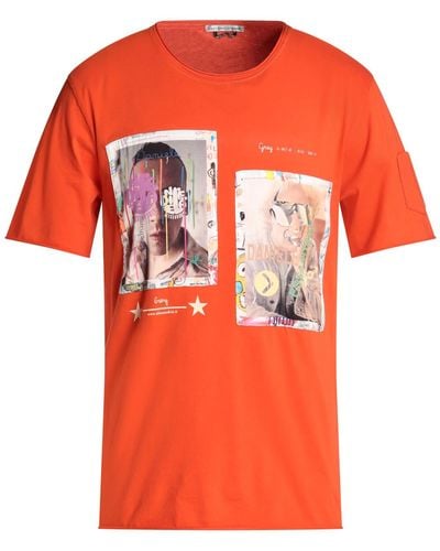 Grey Daniele Alessandrini T-shirts - Orange