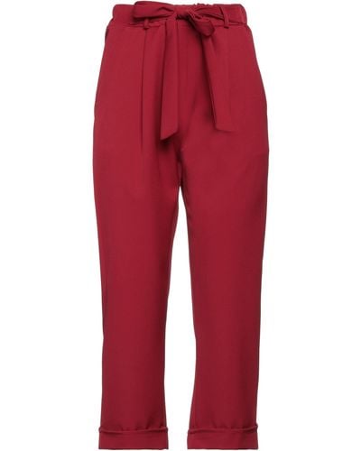 Boutique De La Femme Cropped Trousers - Red