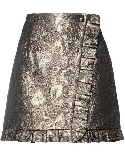 Sandro Mini Skirt Acrylic, Acetate, Viscose, Metallic Fiber, Brass