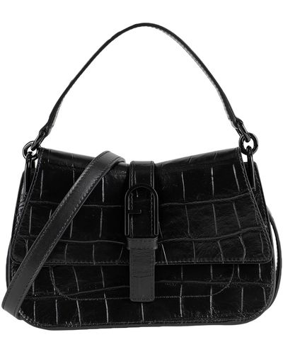 Furla Flow Mini Top Handle -- Handbag Calfskin - Black