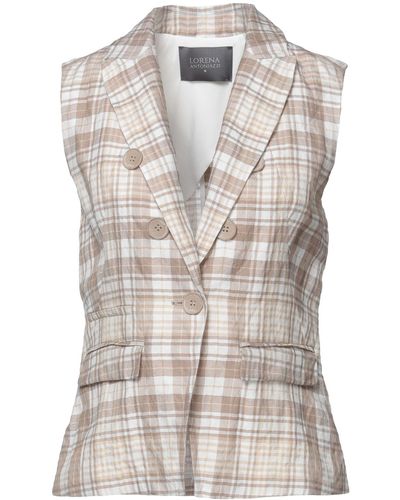 Lorena Antoniazzi Tailored Vest Cotton, Viscose, Metallic Fiber - White