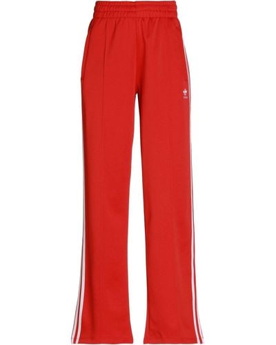 Adidas All Over Print Women Track Pants AOP Red Scarlet Loose Fit Flare  Wide Leg