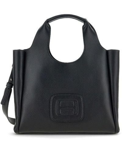 Hogan Bolso H-Bag mediano con logo en relieve - Negro