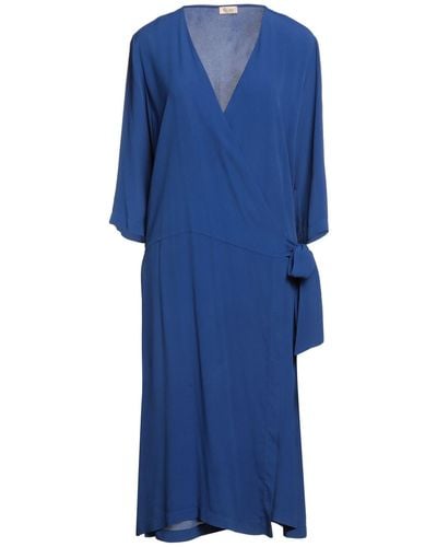 HER SHIRT HER DRESS Vestido midi - Azul