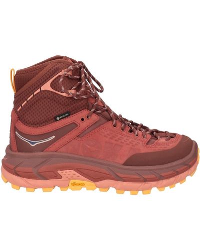 Hoka One One Brick Ankle Boots Leather, Textile Fibers - Brown