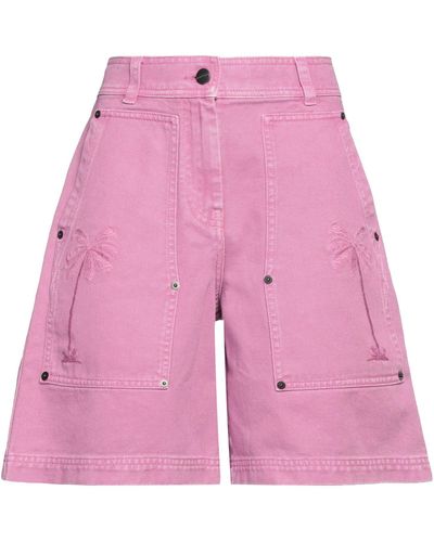 Palm Angels Denim Shorts - Pink
