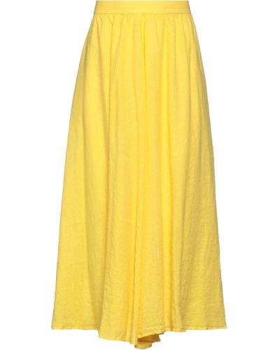 120% Lino Midi Skirt - Yellow