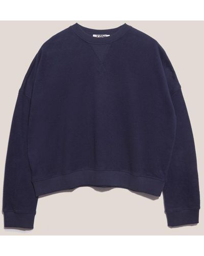 YMC Almost Grown Fleece Sweatshirt Navy - Blue