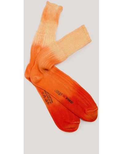 YMC Dip Dye Sock Orange - White
