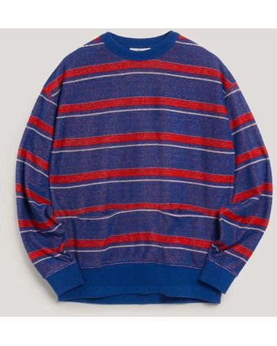 YMC Frat Boy Sweatshirt Multi - Blue