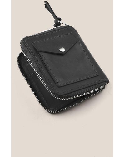 YMC Leather Zip Wallet Black - Multicolour