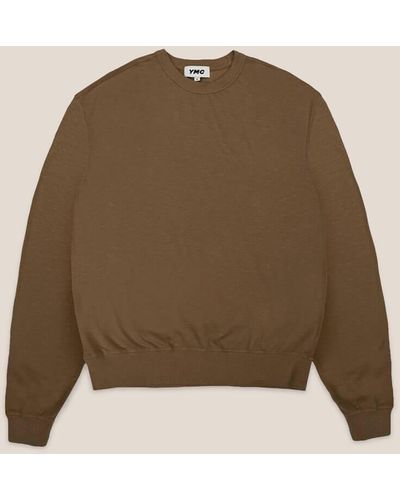 YMC Zephyr Garment Dyed Organic Cotton Slub T-shirt Brown - Natural