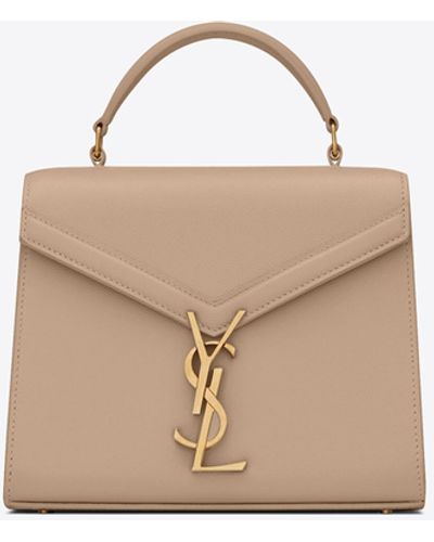 Saint Laurent Cassandra Mini Top Handle Bag - Natural