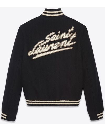 Saint Laurent Teddyjacke aus wolle schwarz