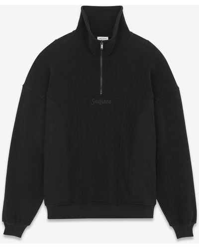 Saint Laurent Half-zip Sweatshirt - Black
