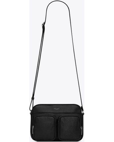 Saint Laurent City Camera Bag In Grained Leather - White