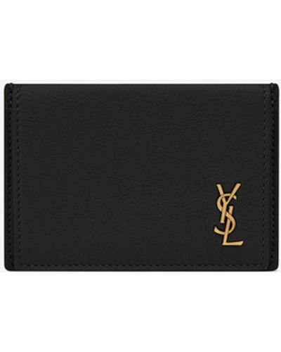 Saint Laurent Tiny Cassandre Card Case - Black