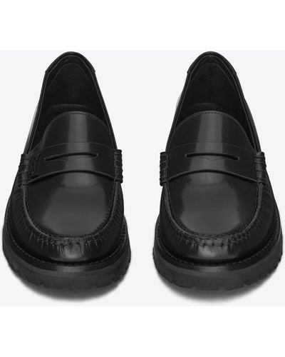 Saint Laurent Le Loafer Chunky Penny Slippers - Black