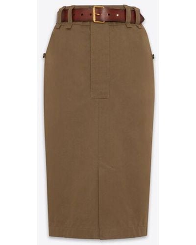 Saint Laurent Pencil Skirt - Natural