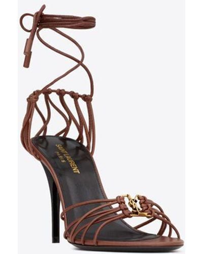 Saint Laurent Babylone sandalen aus glattleder bernstein - Mehrfarbig