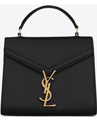 Saint Laurent Cassandra Medium Ysl Leather Cross-body Bag - Black