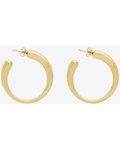 Saint Laurent Organic Hoop Earrings - Metallic